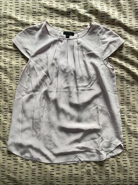 Light Purple Pleated Cap-Sleeve Women's Top